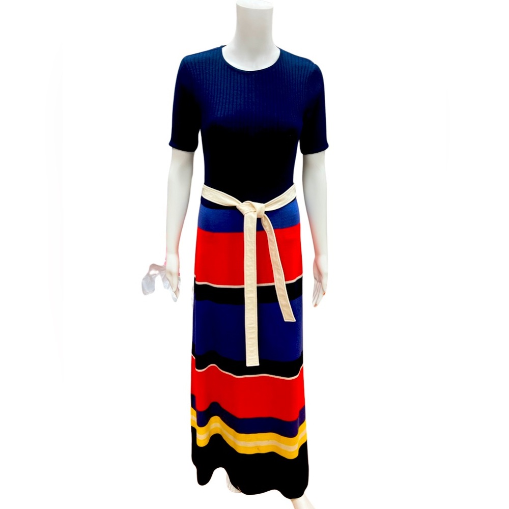 Vintage LANVIN 1970s multi-color knit dress.